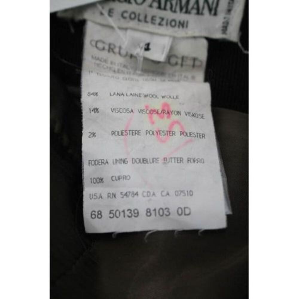 GIORGIO ARMANI Brown Wool Striped Pleated Front Creased Straight Leg Pants Sz 4 - Picture 4 of 6